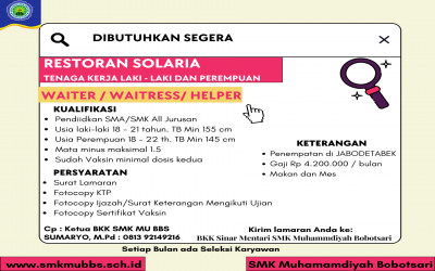 Info BKK Sinar Mentari SMK Muhamamdiyah Bobotsari